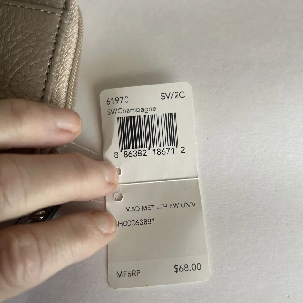 Coach Madison Champagne 61970 Wristlet Purse Purple Interior NWT